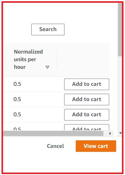 Picture showing the Add to cart button for adding the reserved instance to the cart